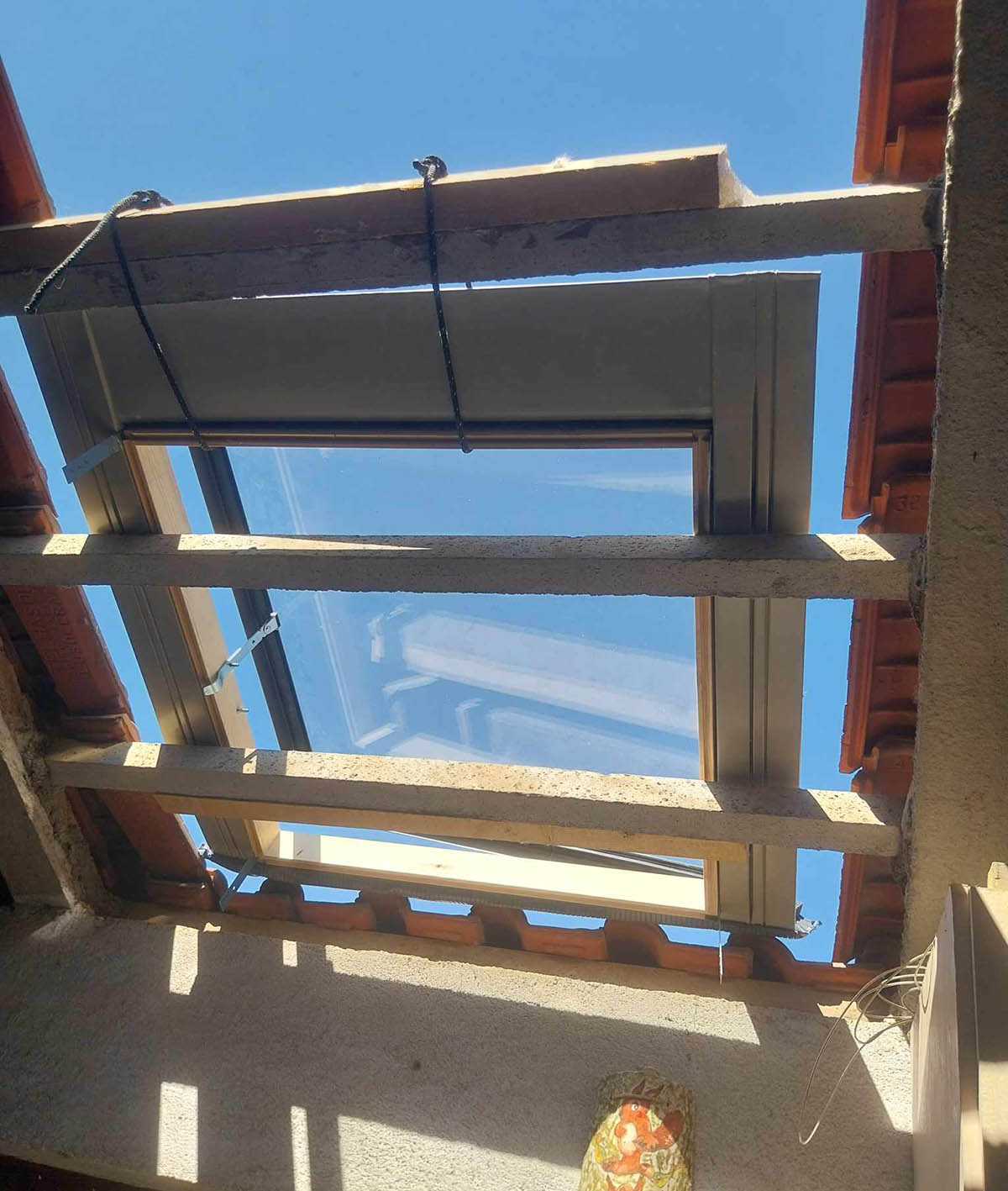 Colagem dos barrotes normais