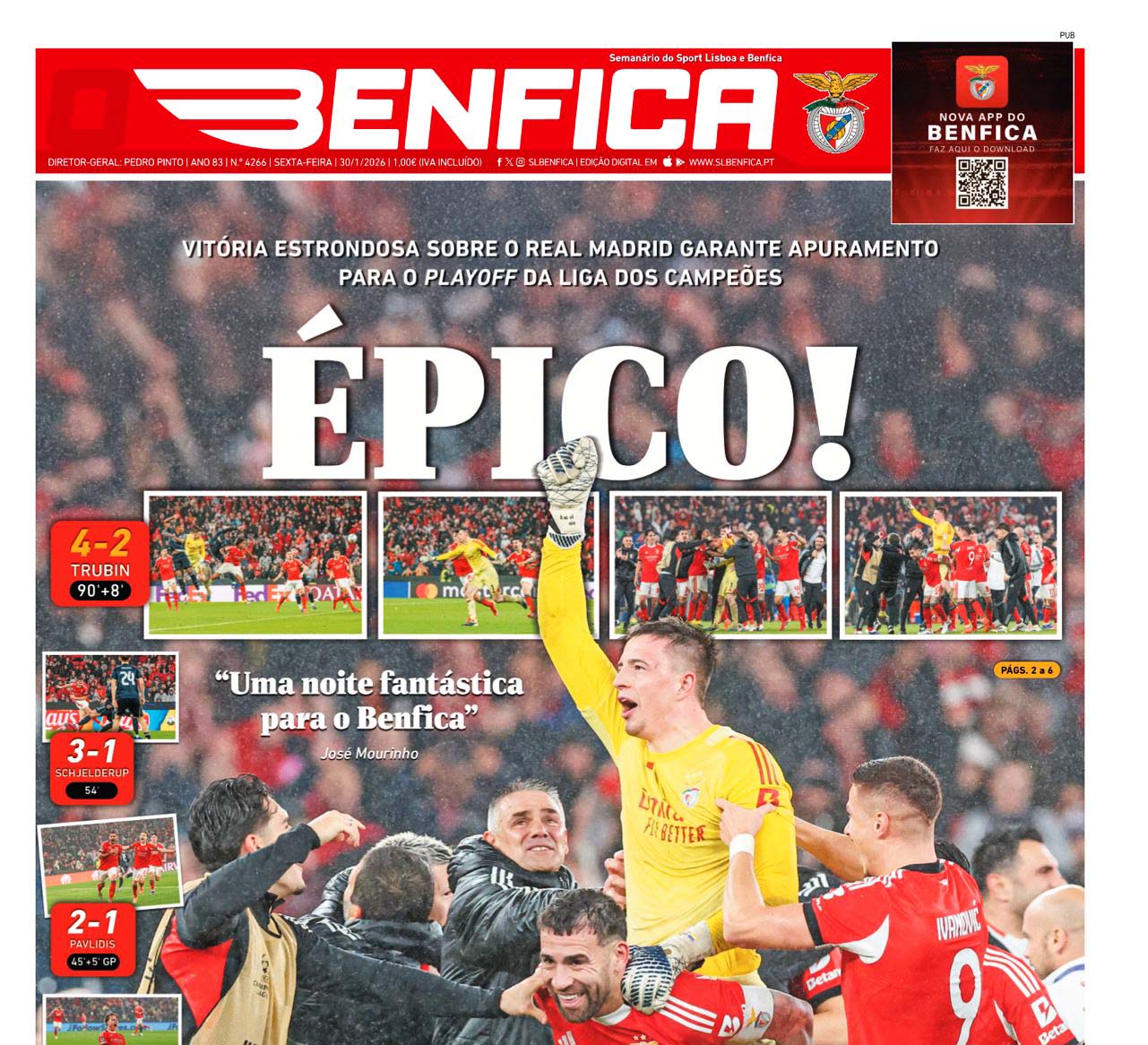 jornal Benfica na noite histórica
