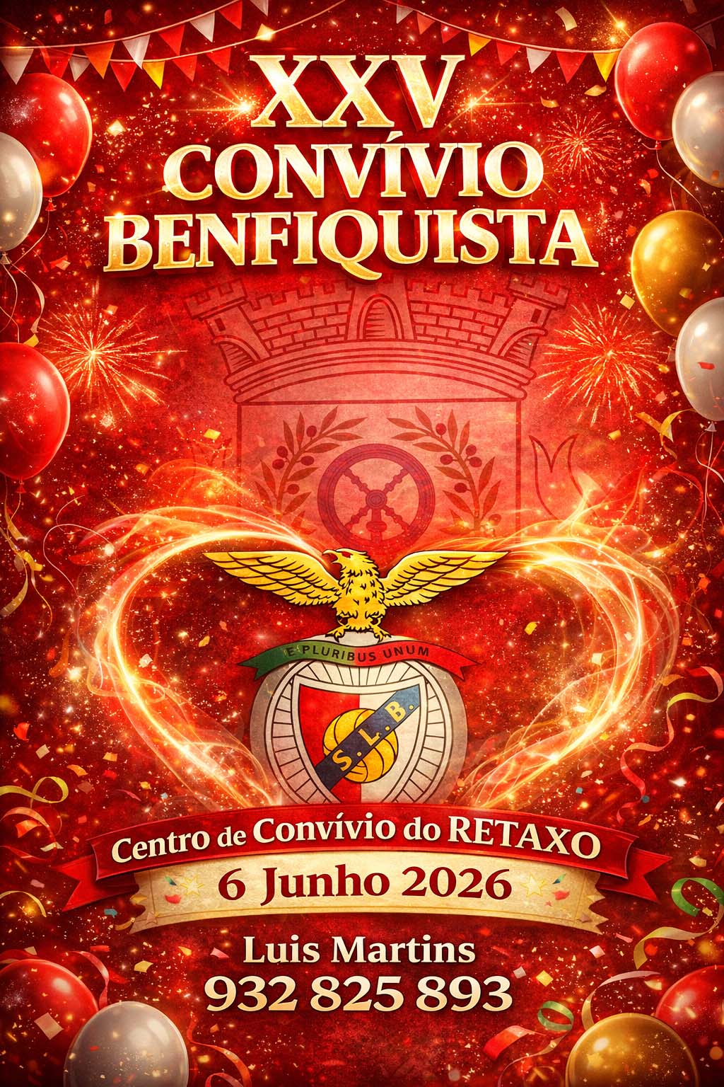 Cartaz deste convívio Benfiquista no Retaxo