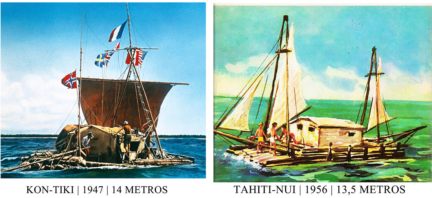 As jangadas Kon-Tiki e Tahiti-Nui