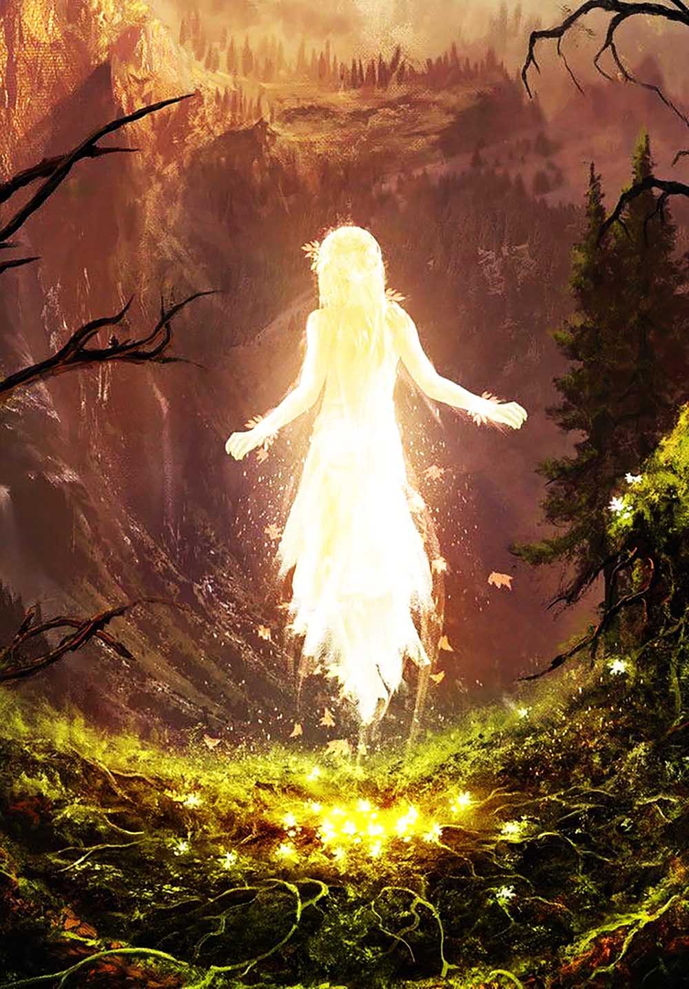 A minha aparição quando era muito jovem : um ser feminino a pairar envolto em luz