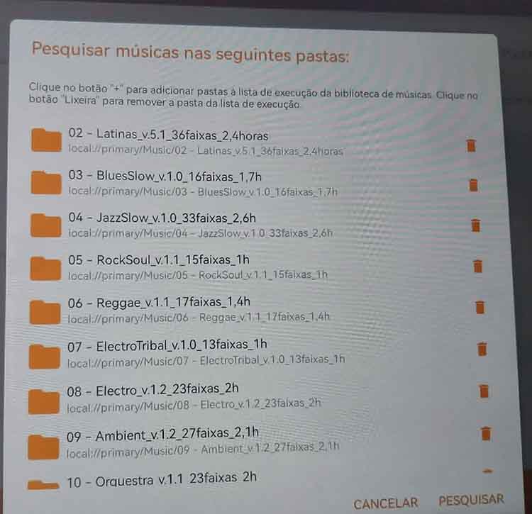 AIMP : pesquisar músicas nas seguintes pastas